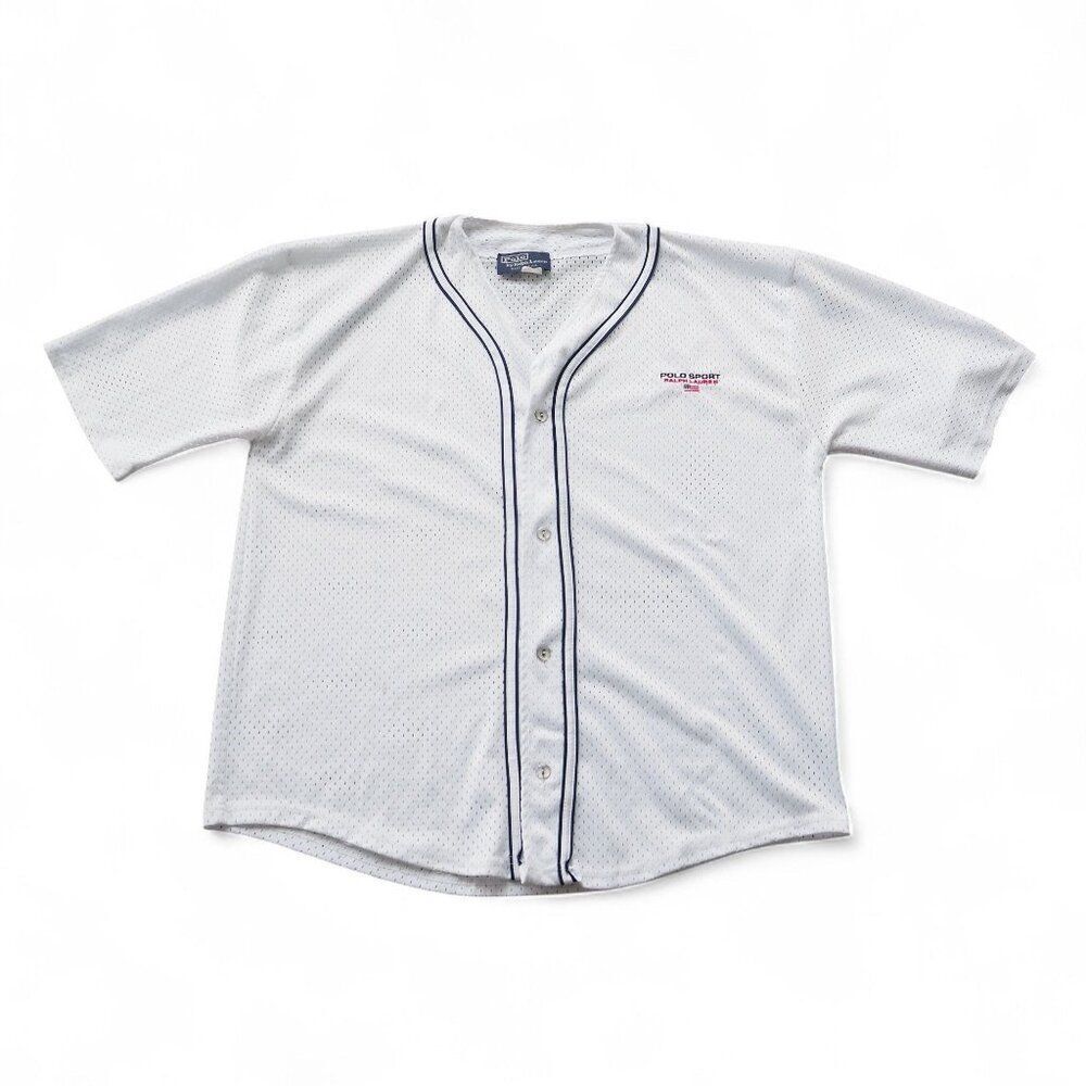 Polo Sport by Ralph Lauren Vintage 90s Y2K Baseball Jersey‎ Men's XL Made in USA
